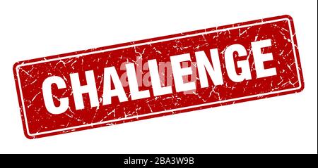 challenge stamp. challenge vintage red label. Sign Stock Vector