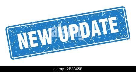new update stamp. new update vintage blue label. Sign Stock Vector