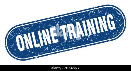 online training sign. online training grunge blue stamp. Label Stock Vector