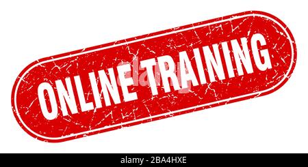 online training sign. online training grunge red stamp. Label Stock Vector