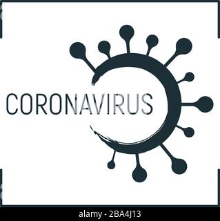 Epidemic coronavirus font label, concept vector illustration, isolated on white. Quotation social distancing banner, design public logo, stay home, an Stock Vector