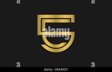 Letter CS, SC monogram and shield sign combination. Line art logo design. Symbolizes reliability, safety, power, security. Stock Vector