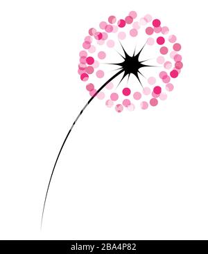 Abstract dandelion on white background. vector illustration. EPS10 Stock Vector