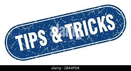 tips & tricks sign. tips & tricks grunge blue stamp. Label Stock Vector