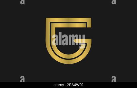 Letter CG, GC monogram and shield sign combination. Line art logo design. Symbolizes reliability, safety, power, security. Stock Vector