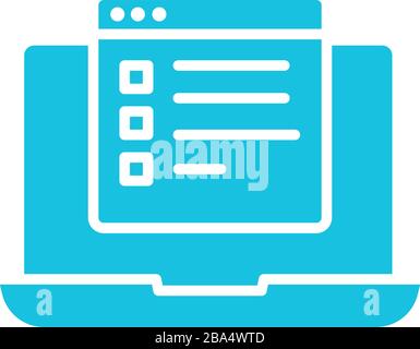 laptop with template webpage silhouette style icon Stock Vector