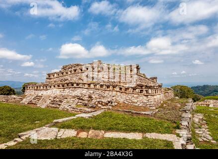 Main pyramid at Yohualichan ruins near Cuetzalan, Puebla, Mexico. Stock Photo