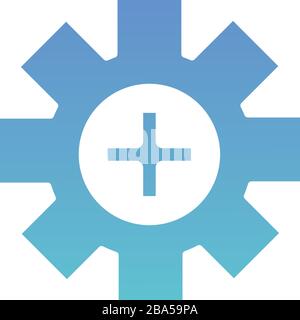 medical cross symbol silhouette gradient style Stock Vector