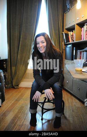 Stoya, adult film star and magazine founder at home in Brooklyn, photo by Nadja Sayej Stock Photo