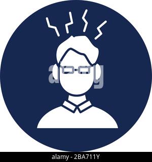 profile human with fever block silhouette style icon Stock Vector