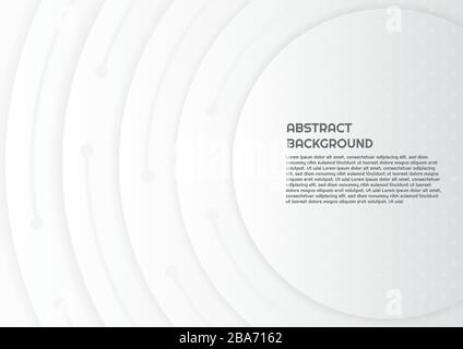 Abstract circle shape background design color white style with space for text. vector illustration. Stock Vector