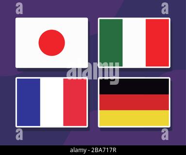 flags of different countries of the world vector illustration design Stock Vector