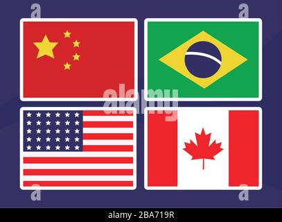 flags of different countries of the world vector illustration design Stock Vector