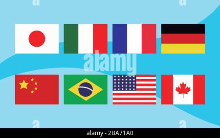 flags of different countries of the world vector illustration design Stock Vector