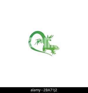 Gecko Lizard Logo Vector Design Template Stock Vector