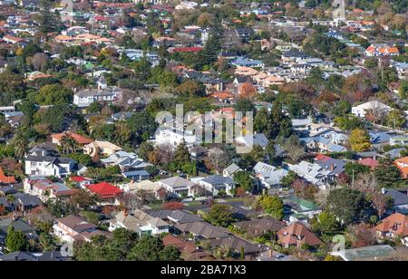 An aerial view of houses in the suburb of Mount Albert in Auckland, New Zealand. Stock Photo