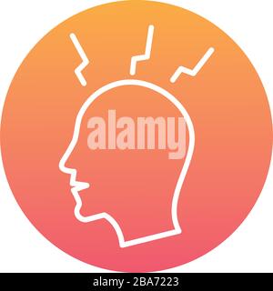 profile human with fever block style icon Stock Vector