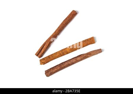 Cinnamon sticks isolated on white background Stock Photo