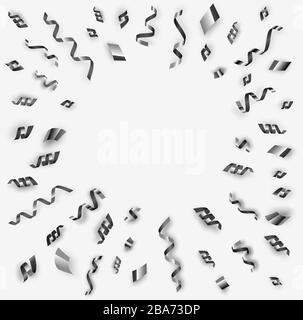 Black serpentine in circle with shadows. Vector black serpantine pieces in circle isolated on white background. Black Friday banner Stock Vector