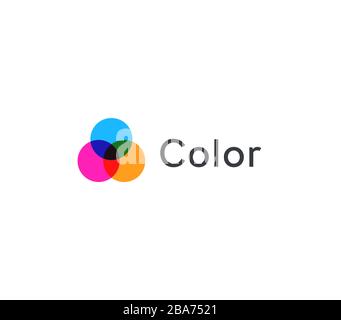 Color spots of light, abstract logo template, colorful emblem design, isolated color graphic. Vector logo. Stock Vector