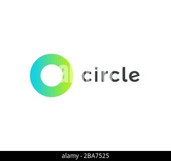Circle logo template, round minimal shape, abstract logotype design. Circular icon for business startup, science, medicine, automotive, technology Stock Vector