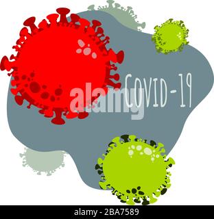 Vector flat design colorful corona virus of cover-19 for any design against cover-19 around the world Stock Vector