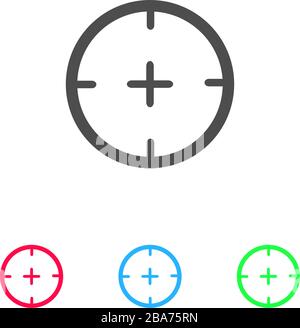 Aim icon flat. Color pictogram on white background. Vector illustration symbol and bonus icons Stock Vector
