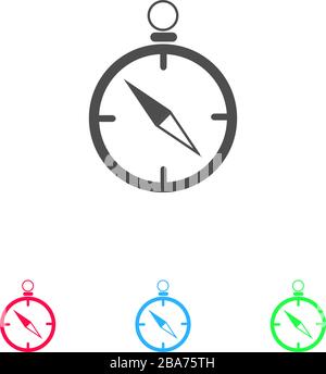 Compass icon flat. Color pictogram on white background. Vector illustration symbol and bonus icons Stock Vector