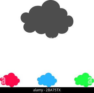Cloud icon flat. Color pictogram on white background. Vector illustration symbol and bonus icons Stock Vector