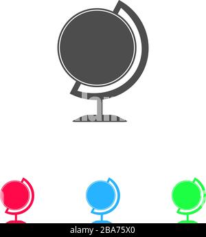 Globe icon flat. Color pictogram on white background. Vector illustration symbol and bonus icons Stock Vector