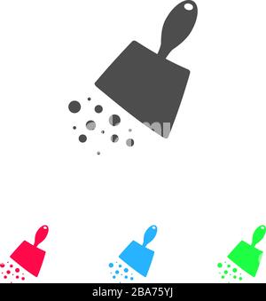 Scoop with garbage icon flat. Color pictogram on white background. Vector illustration symbol and bonus icons Stock Vector