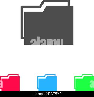 Folder icon flat. Color pictogram on white background. Vector illustration symbol and bonus icons Stock Vector