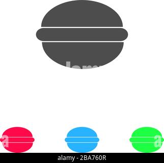 Hamburger icon flat. Color pictogram on white background. Vector illustration symbol and bonus icons Stock Vector