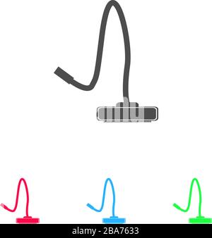 Vacuum Cleaner icon flat. Color pictogram on white background. Vector illustration symbol and bonus icons Stock Vector