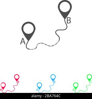 Map GPS icon flat. Color pictogram on white background. Vector illustration symbol and bonus icons Stock Vector
