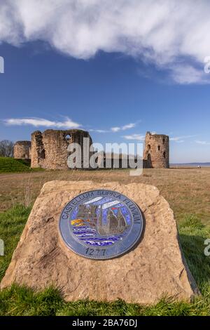 Flint castle ruins on the North Wales coast Stock Photo