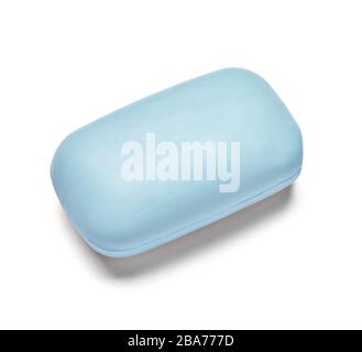 close up of  a white soap bar on white background Stock Photo