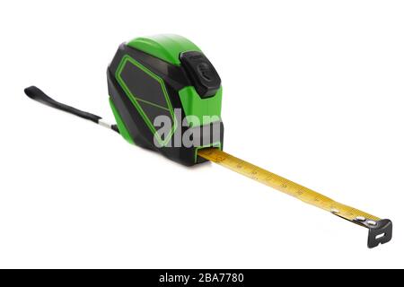 Roulette isolated on white background. Removal, renovation, construction concept. Stock Photo