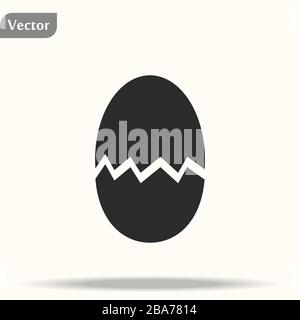 Broken egg icon in trendy isolated on grey background. Vector illustration. Stock Vector