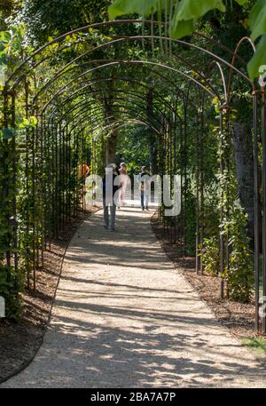 Milandes, France - September 4, 2018: the garden of Chateau des Milandes, a castle  in the Dordogne, from the forties to the sixties of the twentieth Stock Photo