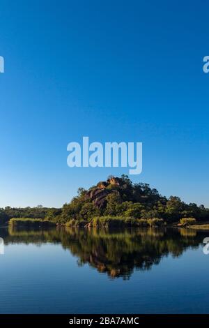 A rocky hill seen in Zimbabwe's Matobo National Park. Stock Photo