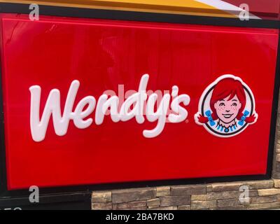 Wendys restaurant, California, USA Stock Photo - Alamy