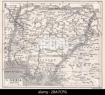 Vintage map of Nigeria 1930s Stock Photo - Alamy