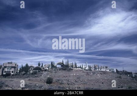 Arcosanti with a clear blue sky in Arizona Stock Photo