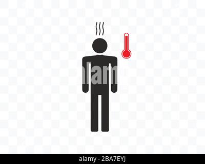 Illness, sick, temperature icon. Vector illustration, flat design. Stock Vector