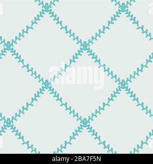 diamond grid with stitches seamless vector pattern Stock Vector