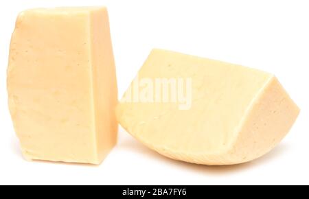 Pieces of cheese isolated on white background Stock Photo