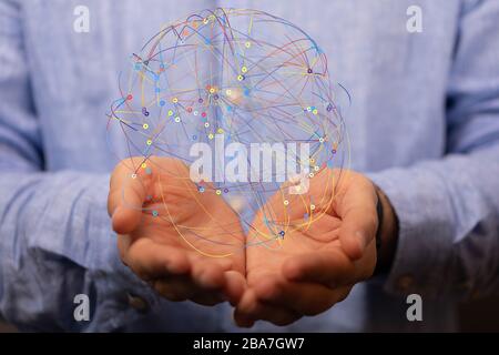 Structure of world economy, communication network. Stock Photo