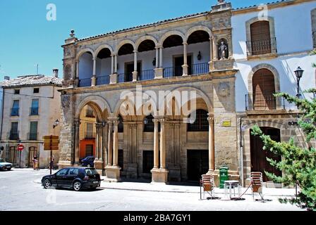 View of the old town hall (antiguas casas consistoriales) in the Plaza Primero de Mayo, Ubeda, Spain. Stock Photo