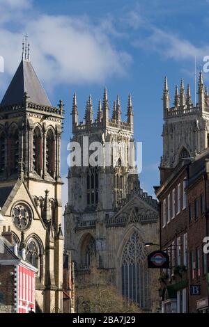 York Minster's west bell towers from the Dean's Court garden in ...